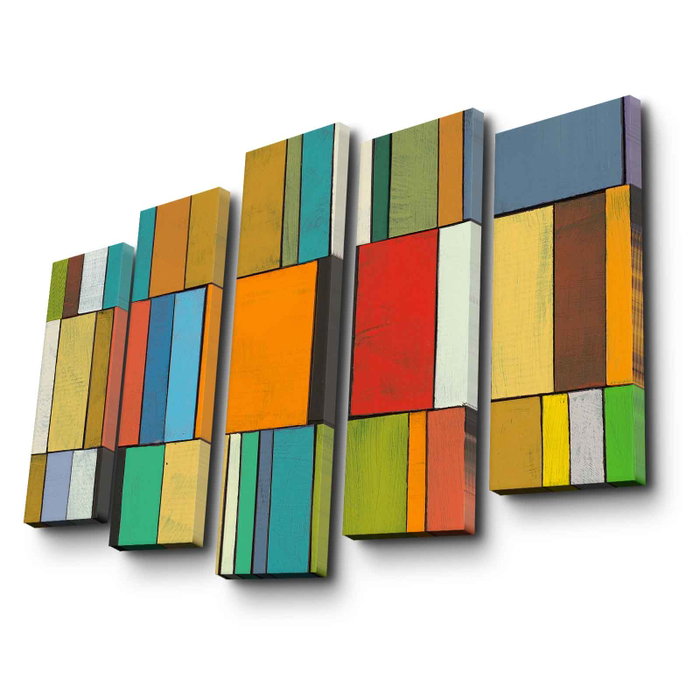 Wallity Set de 5 Cuadros Decorativos en Lienzo 5PATK-218 Multicolor
